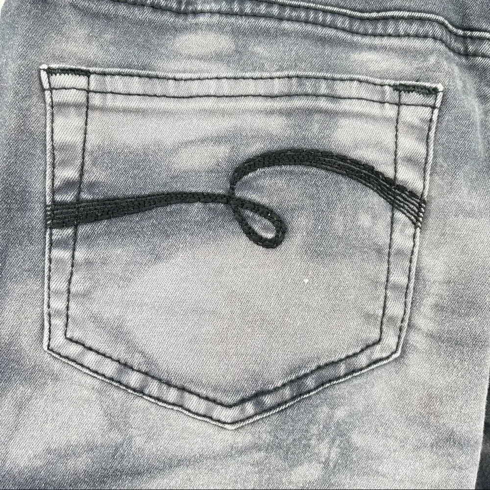 Justice Premium Jeans Girl’s Simply Low Tie Dye Gray Denim Skinny Jeans Size 14